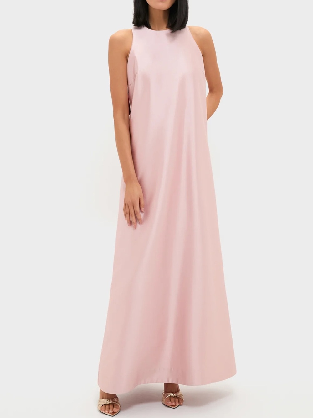 Tuckernuck Pale Pink Dupioni Portia Sleeveless Maxi Dress